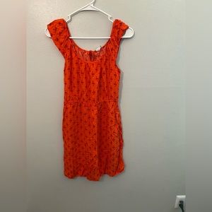 Orange Smocked Summer Dress Small Old Navy